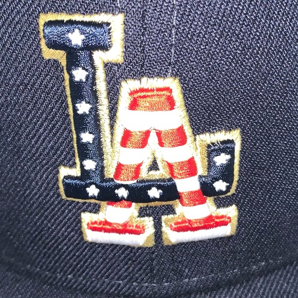 Los Angeles Dodgers New Era Navy 2023 Fourth of July 59FIFTY Fitted Hat-New - Picture 6 of 10